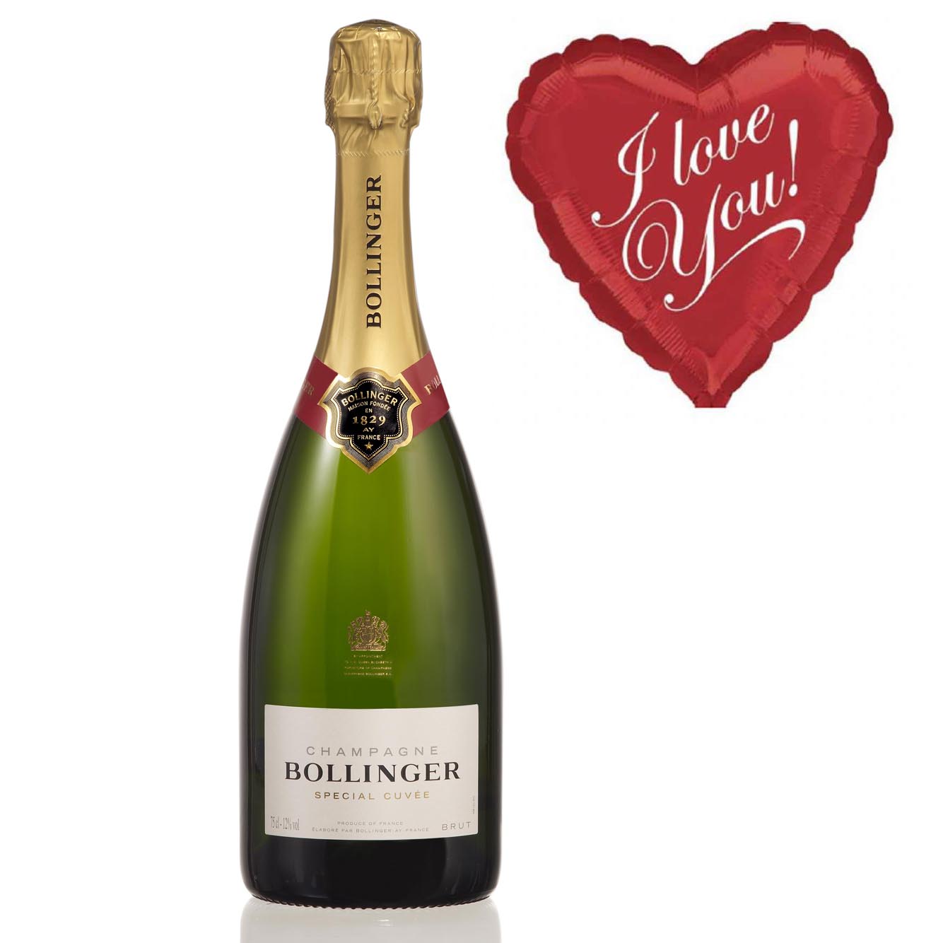 Buy And Send Bollinger Brut Champagne and  I Love You Balloon Gift Online
